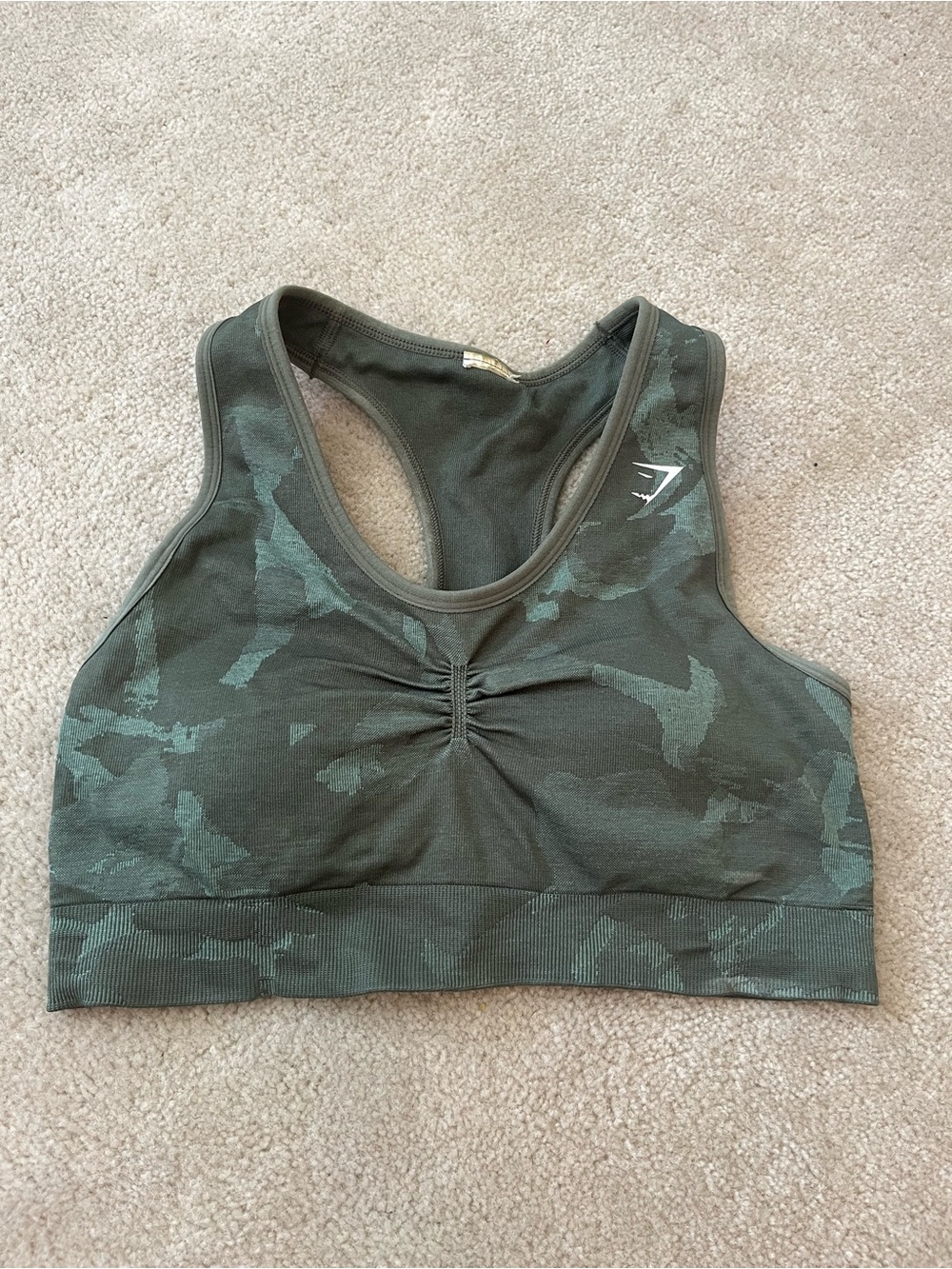 Women’s Gymshark Dark Green Camo Sports Bra